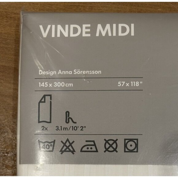 IKEA Vinde Midi White Curtains 2 Panels each 57" X 118" NEW 100% Cotton - Picture 2 of 4